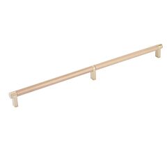 Emtek Select Satin Brass Rectangular Stem 24" (610mm) Center to Center with Knurled Bar in Satin Copper, Overall Length 24-3/4" (628.5mm) Cabinet Pull / Handle