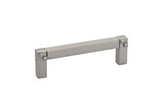 Emtek Mortise & Tenon Satin Nickel 3-1/2 Inch (89mm) Center to Center, Overall Length 3-7/8 Inch Cabinet Hardware Pull / Handle