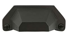 Emtek Sandcast Flat Black Bronze Bin 4 Inch (102mm) Center to Center, Overall Length 4-1/2 Inch Cabinet Hardware Pull / Handle