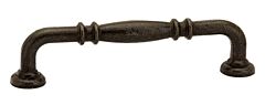 Emtek Tuscany Medium Bronze Ribbed 3-1/2 Inch (89mm) Center to Center, Overall Length 4-1/8 Inch Cabinet Hardware Pull / Handle