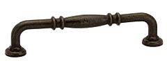 Emtek Tuscany Medium Bronze Ribbed 4 Inch (102mm) Center to Center, Overall Length 4-5/8 Inch Cabinet Hardware Pull / Handle