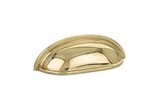 Emtek Cup Polished Brass 3 Inch (76mm) Center to Center, Overall Length 4-1/4 Inch Cabinet Hardware Pull / Handle