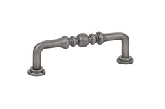 Emtek Spindle Pewter 3-1/2 Inch (89mm) Center to Center, Overall Length 4-1/8 Inch Cabinet Hardware Pull / Handle 