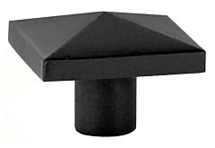 Emtek Sandcast Bronze Square Flat Black Cabinet Hardware Knob 1-1/4" Diameter