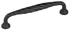 Emtek Tuscany Flat Black Bronze Twist 6 Inch (152mm) Center to Center, Overall Length 6-5/8 Inch Cabinet Hardware Pull / Handle