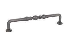 Emtek Spindle Pewter 6 Inch (152mm) Center to Center, Overall Length 6-1/2 Inch Cabinet Hardware Pull / Handle