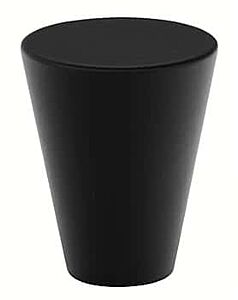 Emtek Brass Cone Flat Black Cabinet Hardware Knob 1-1/8" Diameter