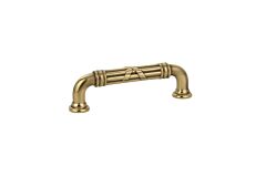 Emtek R&R Fixed-Estate Antique Brass 3-1/2 Inch (89mm) Center to Center, Overall Length 4-1/8 Inch Cabinet Hardware Pull / Handle