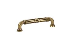 Emtek R&R Fixed-Estate Antique Brass 4 Inch (102mm) Center to Center, Overall Length 4-5/8 Inch Cabinet Hardware Pull / Handle