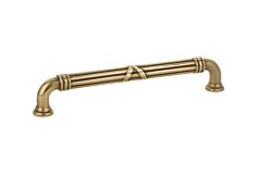 Emtek R&R Fixed-Estate Antique Brass 6 Inch (152mm) Center to Center, Overall Length 6-5/8 Inch Cabinet Hardware Pull / Handle