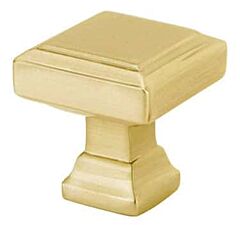 Emtek Brass Geometric Square Satin Brass Cabinet Hardware Knob 1-5/8" Diameter