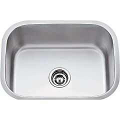 23-1/2" x 17-3/4" x 9" Stainless Steel Undermount Sink Single Bowl 18 Gauge, Elements Sink