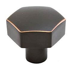 Emtek Urban Modern Mod Hex Oil-Rubbed Bronze Cabinet Hardware Knob 1-1/8" Diameter