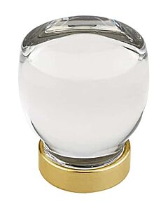 Emtek Juneau Crystal Satin Brass Cabinet Hardware Knob 1-1/8" Diameter