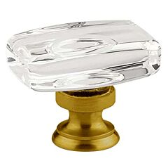 Emtek Windsor Crystal Antique Brass Cabinet Hardware Knob 1-5/8" Overall Length