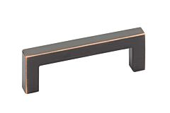 Warwick Modern Rectangular Bar Oil Rubbed Bronze 3-1/2 Inch (89mm) Center to Center, Overall Length 4 Inch Cabinet Hardware Pull / Handle, Emtek 