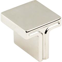 Jeffrey Alexander Anwick Collection 1-1/8" (29mm) Overall Length, Polished Nickel Square Cabinet Hardware Knob
