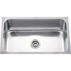 30" x 18” x 9” Stainless Steel Undermount Rectangular Sink Single Bowl 18 Gauge, Elements Sink
