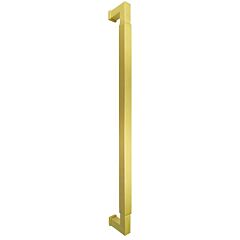 Omnia Ultima III Square Grip 18" (457mm) Center to Center, Overall Length 18-3/4" Unlacquered Polished Brass Back to Back Appliance Pull / Handle