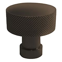 Omnia Ultima III Solid Brass 1-1/4" (32mm) Overall Diameter, Lacquered Oil Rubbed Black Knurled Mushroom Cabinet Knob