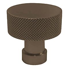 Omnia Ultima III Solid Brass 1-1/2" (38mm) Overall Diameter, Lacquered Antique Brass Knurled Mushroom Cabinet Knob