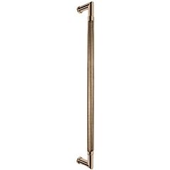 Omnia Ultima III Round Knurled Grip 18" (457mm) Center to Center, Overall Length 18-3/4" Lacquered Antique Brass Back to Back Appliance Pull / Handle