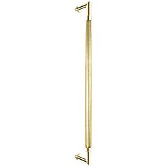 Omnia Ultima III Round Knurled Grip 18" (457mm) Center to Center, Overall Length 18-3/4" Unlacquered Polished Brass Back to Back Appliance Pull / Handle