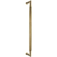 Omnia Ultima III Round Knurled Grip 18" (457mm) Center to Center, Overall Length 18-3/4" Lacquered Satin Brass Back to Back Appliance Pull / Handle