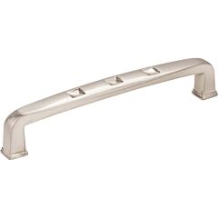 Jeffrey Alexander Modena Collection 5-1/16" (128mm) Center to Center, 5-9/16" (141mm) Overall Length Satin Nickel Cabinet Pull/Handle