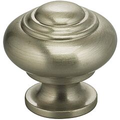 Omnia Legacy 1" (25.4mm) Diameter Lacquered Satin Nickel Plated Cabinet Hardware Knob