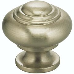 Omnia Legacy 1-9/16" (40mm) Diameter Lacquered Satin Nickel Plated Cabinet Hardware Knob