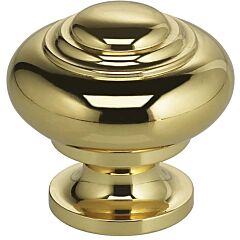 Omnia Legacy 1" (25.4mm) Diameter Lacquered Polished Brass Cabinet Hardware Knob