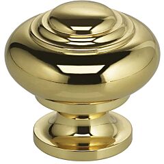 Omnia Legacy 1-9/16" (40mm) Diameter Lacquered Polished Brass Cabinet Hardware Knob