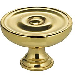 Legacy Cabinet Hardware Knob 1-9/16" (40mm) Diameter Lacquered Polished Brass