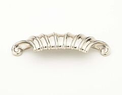 French Court Cup Pull 2" (51mm) Center to Center, 1-3/8" (35mm) Length, White Brass Cabinet Pull/ Handle