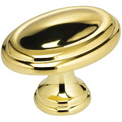 Omnia Legacy 1-3/16" (30mm) Length Lacquered Polished Brass Cabinet Knob