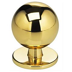 Omnia Ultima II Solid Brass 1" (25.4mm) Overall Diameter, Lacquered Polished Brass Round Cabinet Knob