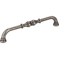 Jeffrey Alexander Prestige Collection 6-5/16" (160mm) Center to Center, 6-15/16" (176.5mm) Overall Length Distressed Pewter Cabinet Pull/Handle