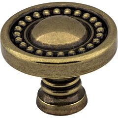 Prestige Style Cabinet Hardware Knob, Distressed Antique Brass 1-3/8 Inch Diameter