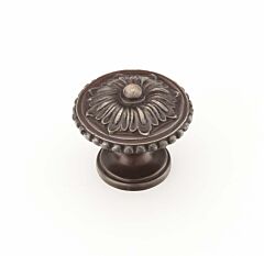 Sonata Dark Antique Bronze, Round Kitchen Cabinet Drawer Knob, 1-1/4" Diameter