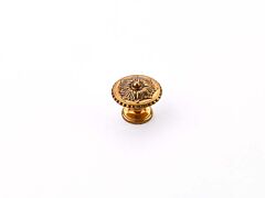 Sonata Paris Brass Round Kitchen Cabinet Drawer Knob, 1-1/4" Diameter