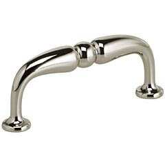 Classic & Modern Single Knuckle Style 3 Inch (76mm) Center to Center, 3-1/2" Overall Length Lacquered Satin Nickel Plated Cabinet Pull / Handle