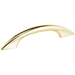 Classic & Modern Arch Style 4 Inch (102mm) Center-to-Center, 5-3/4" Overall Length Lacquered Polished Brass Cabinet Pull / Handle