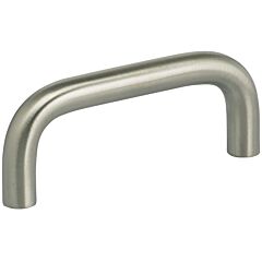 Omnia Modern Style 3" (76mm) Center to Center Satin Stainless Steel Cabinet Pull/Handle