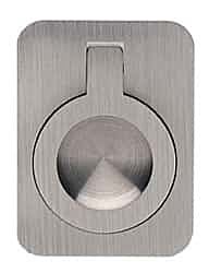 Rectangular Drop Ring Style 2 Inch (51mm) Overall Length Lacquered Satin Nickel Plated Flush Pull