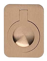 Omnia Rectangular Drop Ring Style 2 Inch (51mm) Overall Length Lacquered Satin Brass Flush Pull