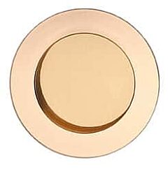 Omnia Modern Cup Style 2-3/8 Inch (60mm) Overall Diameter Lacquered Polished Brass Flush Pull