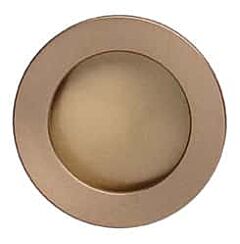 Omnia Modern Cup Style 2-3/8 Inch (60mm) Overall Diameter Lacquered Satin Brass Flush Pull