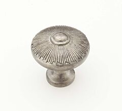 Sunburst Silver Antique Kitchen Cabinet Drawer Knob, 1-1/2" (38mm) Diameter
