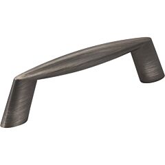 Zachary Style 3 Inch (76mm) Center to Center, Overall Length 3-3/4 Inch Brushed Pewter Cabinet Pull/Handle